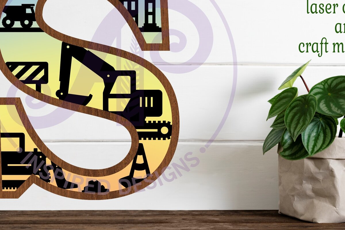 Intra απο ξύλο plywood 3mm-4mm πάχος - Κατασκευή Large S Wall Letter 3 Layer Δίασταση 30x20 cm INTRAFABR-115467124