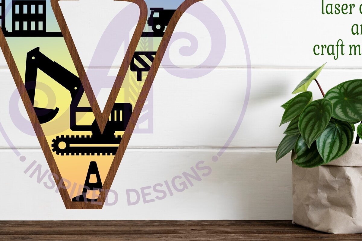 Intra απο ξύλο plywood 3mm-4mm πάχος - Κατασκευή Large V Wall Letter 3 Layer Δίασταση 30x20 cm INTRAFABR-115466977