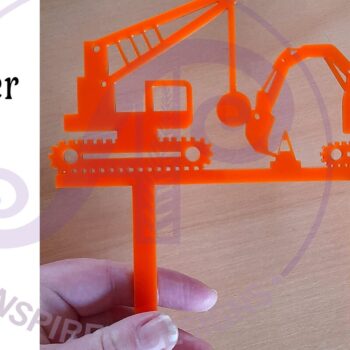 Intra απο ξύλο plywood 3mm-4mm πάχος - Construction Scene Cake Topper Laser Δίασταση 30x20 cm INTRAFABR-90684150 - Image 2
