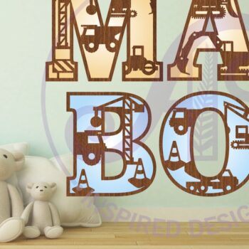 Intra απο ξύλο plywood 3mm-4mm πάχος - Σετ Αλφαβήτου με θέμα Κατασκευές. 2 στρώμα Δίασταση 30x20 cm INTRAFABR-83416755 - Image 2