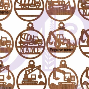 Intra απο ξύλο plywood 3mm-4mm πάχος - Χριστουγεννιάτικο στολίδι οχημάτων κατασκευής Δίασταση 6x6 cm INTRAFABR-107605239 - Image 3