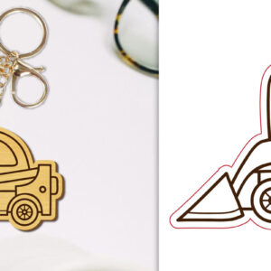 Intra απο ξύλο plywood 3mm-4mm πάχος - Μπρελόκ οχημάτων κατασκευής Lasercut Δίασταση 4x4 cm INTRAFABR-98122984