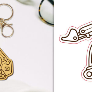 Intra απο ξύλο plywood 3mm-4mm πάχος - Μπρελόκ οχημάτων κατασκευής Lasercut Δίασταση 4x4 cm INTRAFABR-98123154