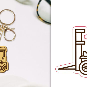 Intra απο ξύλο plywood 3mm-4mm πάχος - Μπρελόκ οχημάτων κατασκευής Lasercut Δίασταση 4x4 cm INTRAFABR-98123222 - Image 1