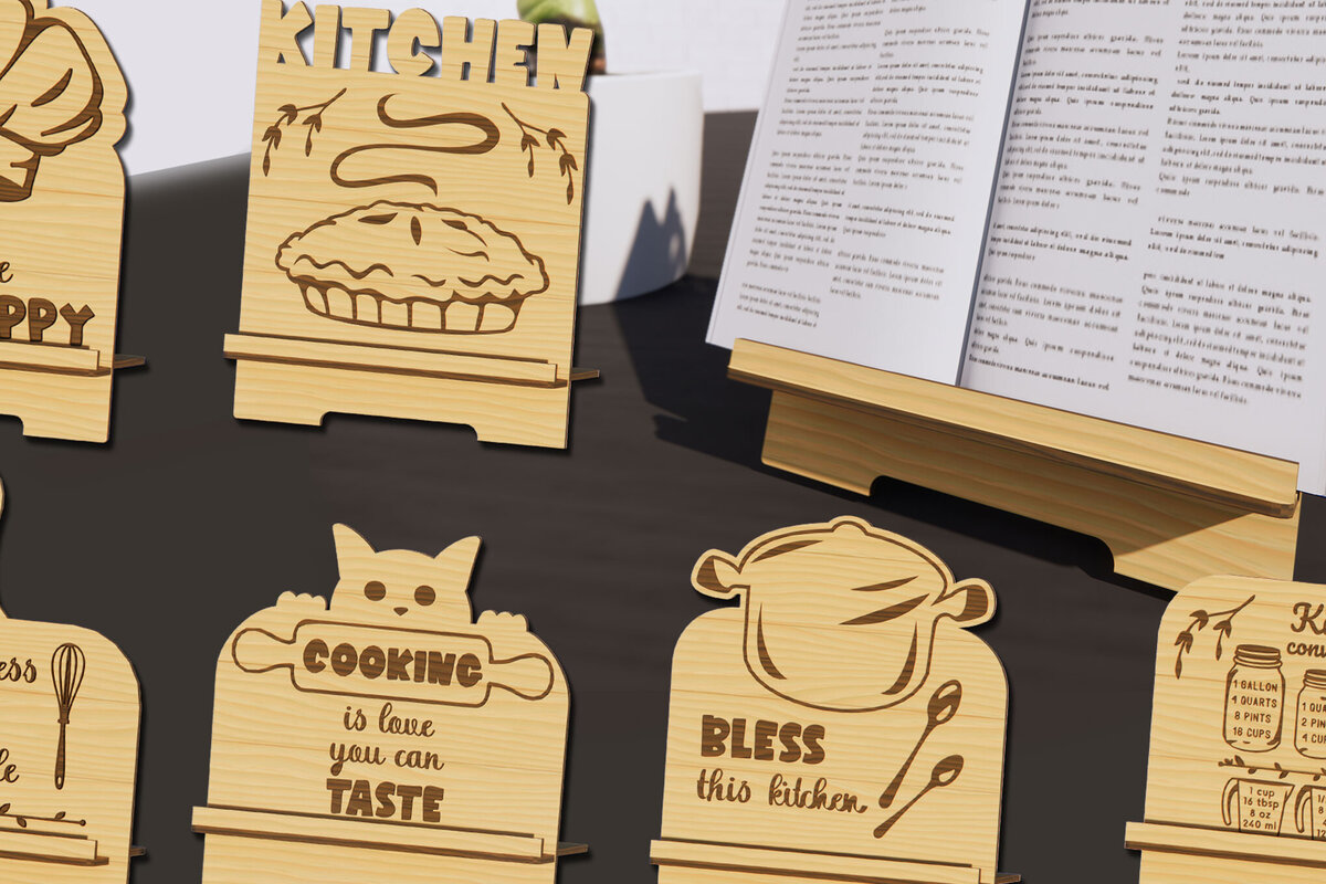 Intra απο ξύλο plywood 3mm-4mm πάχος -  δέσμη βάσης βιβλίων μαγειρικής Δίασταση 20x20 cm INTRAFABR-79221009