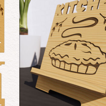 Intra απο ξύλο plywood 3mm-4mm πάχος - Βάση βιβλίων μαγειρικής με λέιζερ Δίασταση 20x20 cm INTRAFABR-78786891 - Image 1