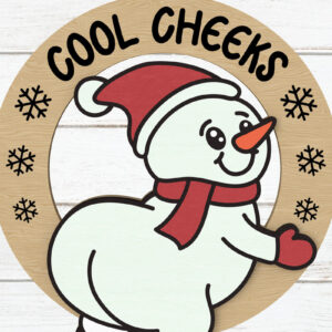 Intra απο ξύλο plywood 3mm-4mm πάχος - Στολίδι με Cool Cheeks Snowman Δίασταση 6x6 cm INTRAFABR-108798766