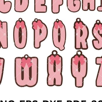 Intra απο ξύλο plywood 3mm-4mm πάχος - Πακέτο  Μπρελόκ Alphabet Coquette Δίασταση 4x4 cm INTRAFABR-125457030 - Image 1