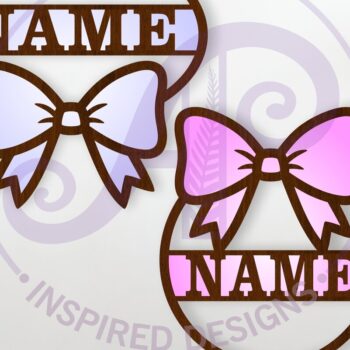 Intra απο ξύλο plywood 3mm-4mm πάχος - Κοκέτα Όνομα Φιόγκος Τοίχο σημάδι Δίασταση 30x20 cm INTRAFABR-120130518 - Image 1