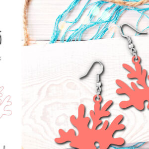 Intra απο ξύλο plywood 3mm-4mm πάχος -  κοπής με λέιζερ Coral Summer Earrings Δίασταση 900x900 cm INTRAFABR-120429103