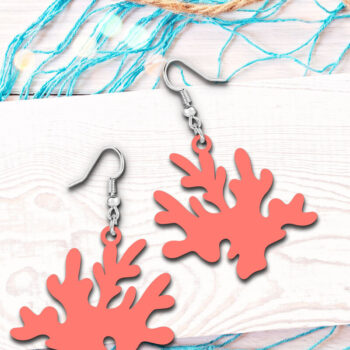 Intra απο ξύλο plywood 3mm-4mm πάχος -  κοπής με λέιζερ Coral Summer Earrings Δίασταση 900x900 cm INTRAFABR-120429103 - Image 5