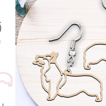 Intra απο ξύλο plywood 3mm-4mm πάχος -  κοπής με λέιζερ Corgi Dog Earrings Δίασταση 900x900 cm INTRAFABR-119533981 - Image 1