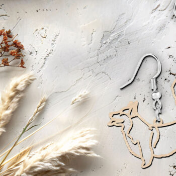 Intra απο ξύλο plywood 3mm-4mm πάχος -  κοπής με λέιζερ Corgi Dog Earrings Δίασταση 900x900 cm INTRAFABR-119533981 - Image 3