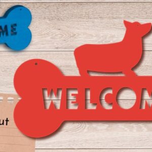 Intra απο ξύλο plywood 3mm-4mm πάχος - Σήμα καλωσορίσματος Corgi Dog, Δώρο ιδιοκτήτη σκύλου Δίασταση 30x20 cm INTRAFABR-80649790