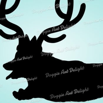Intra απο ξύλο plywood 3mm-4mm πάχος - Corgi Reindeer Antlers Christmas Dog Δίασταση 15x15 cm INTRAFABR-82728841 - Image 1