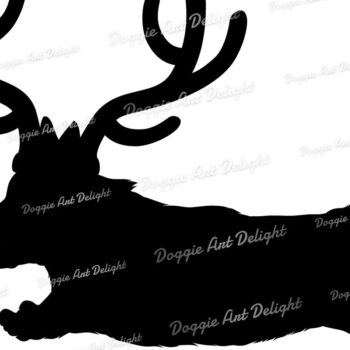 Intra απο ξύλο plywood 3mm-4mm πάχος - Corgi Reindeer Antlers Christmas Dog Δίασταση 15x15 cm INTRAFABR-82728841 - Image 2