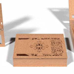 Intra απο ξύλο plywood 3mm-4mm πάχος - Γωνιακό λουλουδάτο μοτίβο Laser Cut Box  Δίασταση 30x30 cm INTRAFABR-118221926