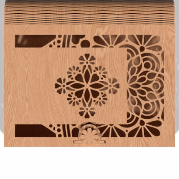 Intra απο ξύλο plywood 3mm-4mm πάχος - Γωνιακό λουλουδάτο μοτίβο Laser Cut Box Δίασταση 30x30 cm INTRAFABR-118221926 - Image 2