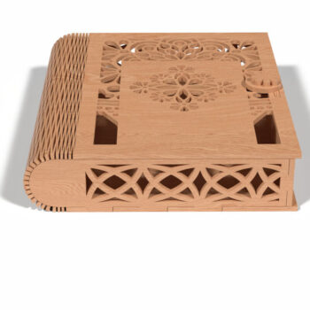 Intra απο ξύλο plywood 3mm-4mm πάχος - Γωνιακό λουλουδάτο μοτίβο Laser Cut Box Δίασταση 30x30 cm INTRAFABR-118221926 - Image 3