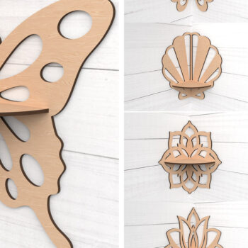 Intra απο ξύλο plywood 3mm-4mm πάχος - Γωνιακό ράφι κομμένο με λέιζερ Δίασταση 6x6 cm INTRAFABR-118731793 - Image 1