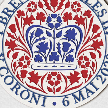 Intra απο ξύλο plywood 3mm-4mm πάχος - Στέψη του βασιλιά Charles III Διακόσμηση Δίασταση 19x19 cm INTRAFABR-67106200 - Image 1