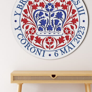 Intra απο ξύλο plywood 3mm-4mm πάχος - Στέψη του βασιλιά Charles III Διακόσμηση Δίασταση 19x19 cm INTRAFABR-67106200 - Image 2