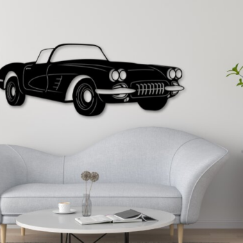 Intra απο ξύλο plywood 3mm-4mm πάχος - Corvette C1 Laser Cut Car Silhouette Δίασταση 20x20 cm INTRAFABR-111058563 - Image 1