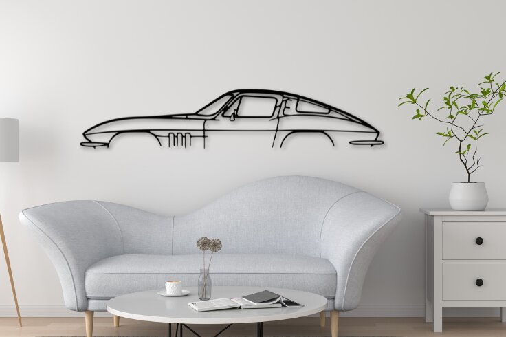 Intra απο ξύλο plywood 3mm-4mm πάχος - Corvette C2 Laser Cut Car Silhouette Δίασταση 20x20 cm INTRAFABR-111176224