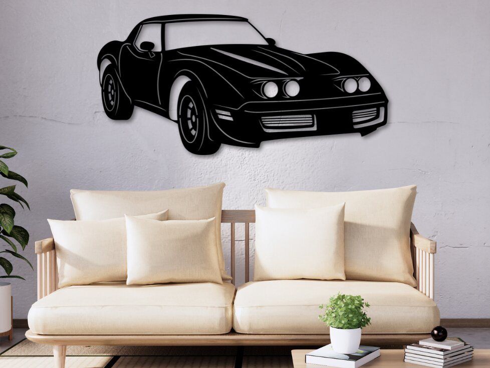 Intra απο ξύλο plywood 3mm-4mm πάχος - Πρότυπο κοπής Corvette C3,  Δίασταση 20x20 cm INTRAFABR-111176572