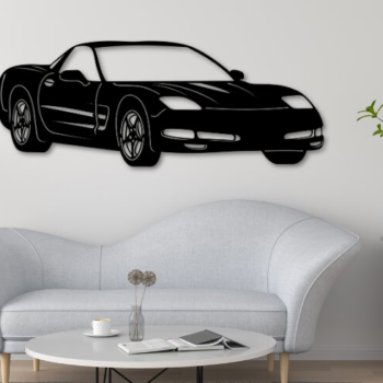 Intra απο ξύλο plywood 3mm-4mm πάχος - Πρότυπο αυτοκινήτου κοπής με λέιζερ Corvette C5 Δίασταση 20x20 cm INTRAFABR-111251340 - Image 1