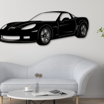 Intra απο ξύλο plywood 3mm-4mm πάχος - Ψηφιακό διανυσματικό σχέδιο αυτοκινήτου Corvette C6 Δίασταση 20x20 cm INTRAFABR-111251425 - Image 1