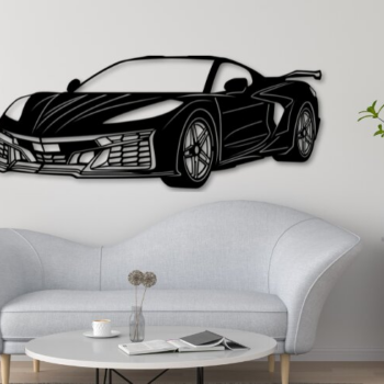 Intra απο ξύλο plywood 3mm-4mm πάχος - Ψηφιακή διανυσματική σχεδίαση αυτοκινήτου Corvette C8 Δίασταση 20x20 cm INTRAFABR-111318459 - Image 1