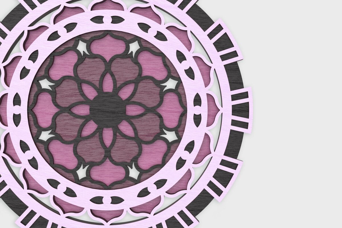 Intra απο ξύλο plywood 3mm-4mm πάχος - Cosmos Flower Mandala Δίασταση 30x30 cm INTRAFABR-75585974