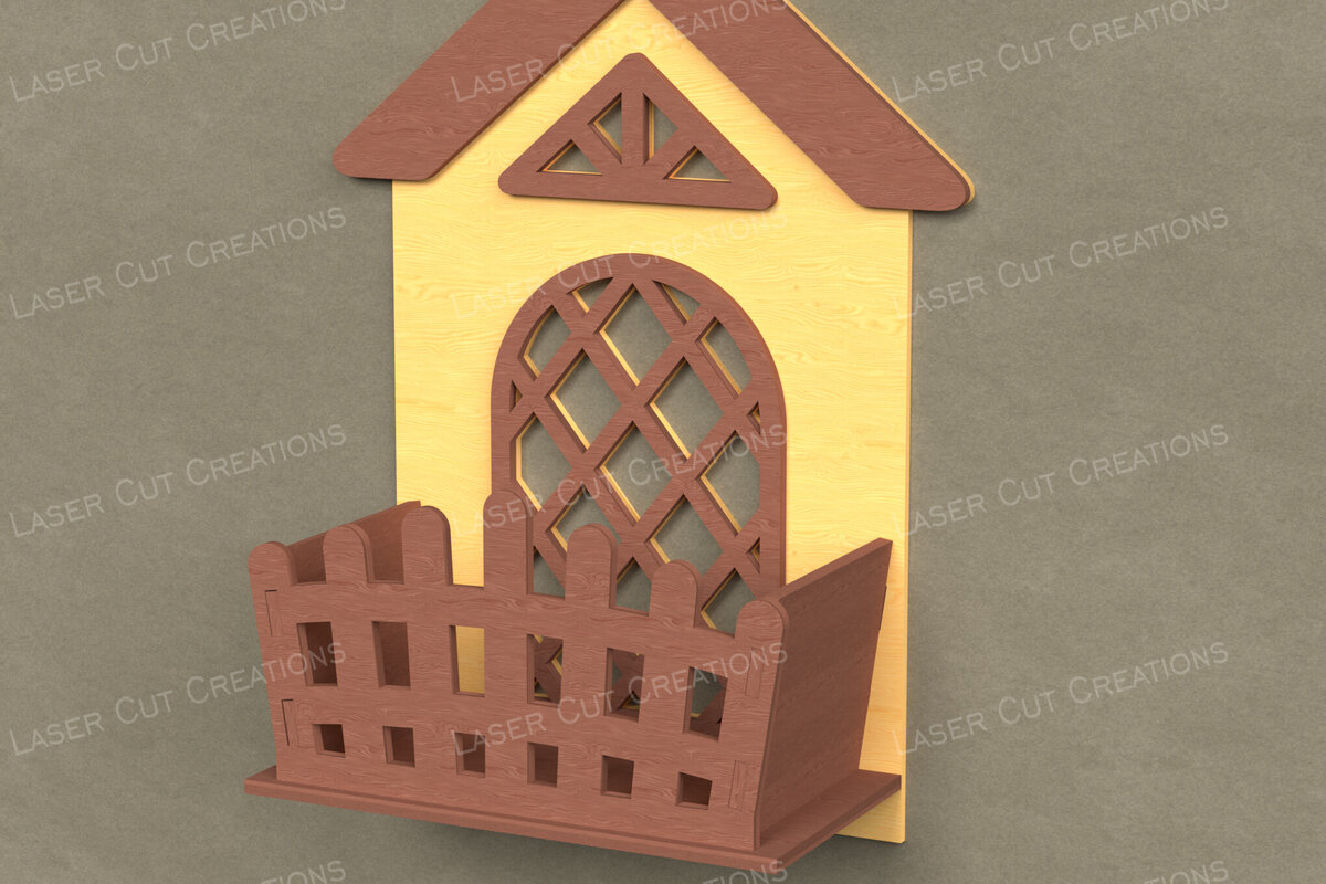 Intra απο ξύλο plywood 3mm-4mm πάχος - Κουτί παραθύρου εξοχικής κατοικίας  Διακόσμηση Δίασταση 30x20 cm INTRAFABR-123612928