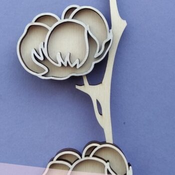 Intra απο ξύλο plywood 3mm-4mm πάχος - Βαμβακερό  κοπής με λέιζερ  Δίασταση 20x20 cm INTRAFABR-33816204 - Image 2