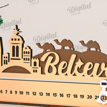 Intra απο ξύλο plywood 3mm-4mm πάχος - Countdown Advent Calendar Cut Laser Δίασταση 30x20 cm INTRAFABR-108028396 - Image 1