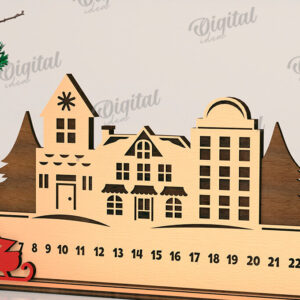 Intra απο ξύλο plywood 3mm-4mm πάχος - Countdown Advent Calendar Cut Laser Δίασταση 30x20 cm INTRAFABR-108028126