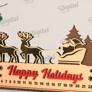 Intra απο ξύλο plywood 3mm-4mm πάχος - Countdown Advent Calendar Cut Laser Δίασταση 30x20 cm INTRAFABR-108028157
