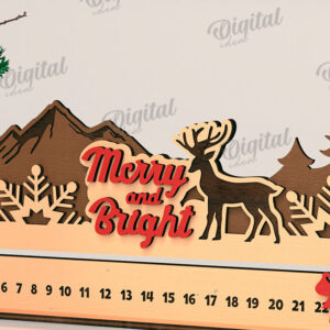 Intra απο ξύλο plywood 3mm-4mm πάχος - Countdown Advent Calendar Cut Laser Δίασταση 30x20 cm INTRAFABR-108028253