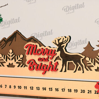 Intra απο ξύλο plywood 3mm-4mm πάχος - Countdown Advent Calendar Cut Laser Δίασταση 30x20 cm INTRAFABR-108028253 - Image 1