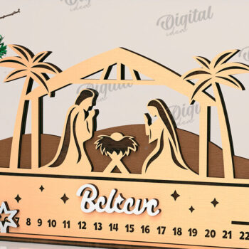 Intra απο ξύλο plywood 3mm-4mm πάχος - Countdown Advent Calendar Cut Laser Δίασταση 30x20 cm INTRAFABR-108028320 - Image 1