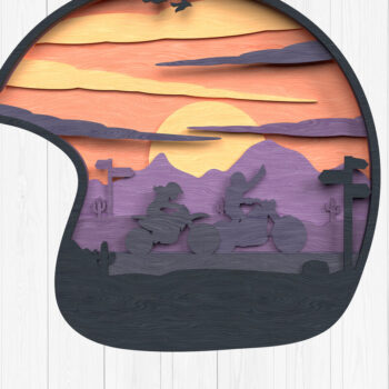 Intra απο ξύλο plywood 3mm-4mm πάχος - Κράνος ποδηλάτη ζευγαριού με στρώματα  Δίασταση 30x20 cm INTRAFABR-120349180 - Image 1