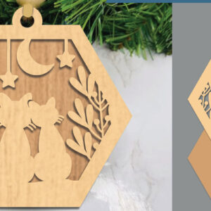 Intra απο ξύλο plywood 3mm-4mm πάχος - Στολίδι κοπής με λέιζερ για ζευγάρια και φεγγάρι Δίασταση 6x6 cm INTRAFABR-105555956