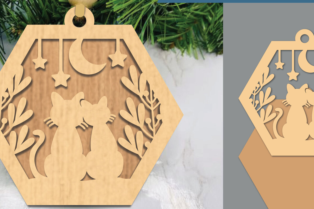 Intra απο ξύλο plywood 3mm-4mm πάχος - Στολίδι κοπής με λέιζερ για ζευγάρια και φεγγάρι Δίασταση 6x6 cm INTRAFABR-105555956