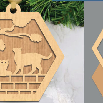 Intra απο ξύλο plywood 3mm-4mm πάχος - Στολίδι κοπής με λέιζερ για ζευγάρια  Δίασταση 6x6 cm INTRAFABR-105468998 - Image 1