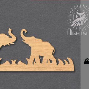 Intra απο ξύλο plywood 3mm-4mm πάχος - Διακόσμηση κοπής με λέιζερ για ζευγάρια ελέφαντα 1 Δίασταση 20x20 cm INTRAFABR-119434472