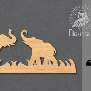 Intra απο ξύλο plywood 3mm-4mm πάχος - Διακόσμηση κοπής με λέιζερ για ζευγάρια ελέφαντα 1 Δίασταση 20x20 cm INTRAFABR-119434472 - Image 1