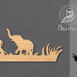 Intra απο ξύλο plywood 3mm-4mm πάχος - Διακόσμηση κοπής με λέιζερ για ζευγάρια ελέφαντα 2 Δίασταση 20x20 cm INTRAFABR-119434586