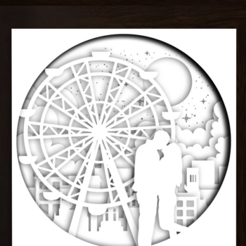 Intra απο ξύλο plywood 3mm-4mm πάχος - Φωτιστικό κουτί κοπής χαρτιού ζευγαριού ρόδας Δίασταση 20x20 cm INTRAFABR-27880479 - Image 1