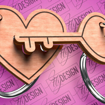 Intra απο ξύλο plywood 3mm-4mm πάχος - Μπρελόκ Καρδιά Ζευγαριού | Laser Cut  Δίασταση 4x4 cm INTRAFABR-81182123 - Image 5